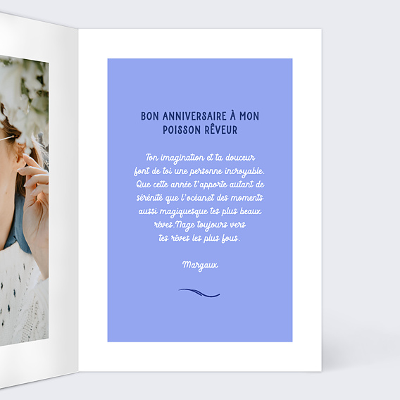 Carte anniversaire Astro Poisson Intérieur Droit