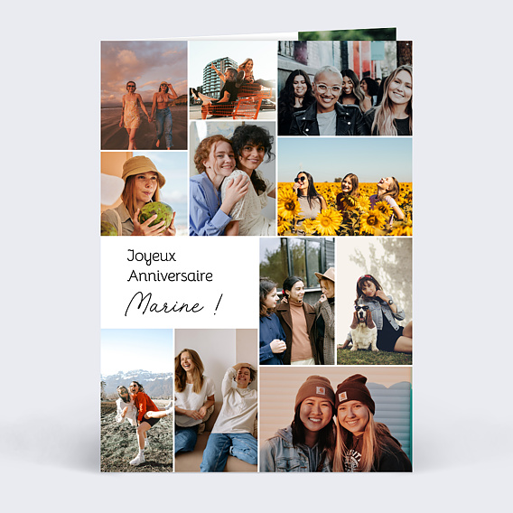 Carte anniversaire Multi-photos Extrême