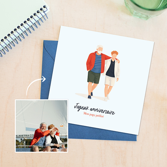 Carte anniversaire Portrait aligné minimaliste Après 2