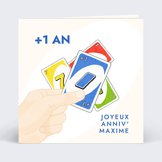 Carte anniversaire Plus 1