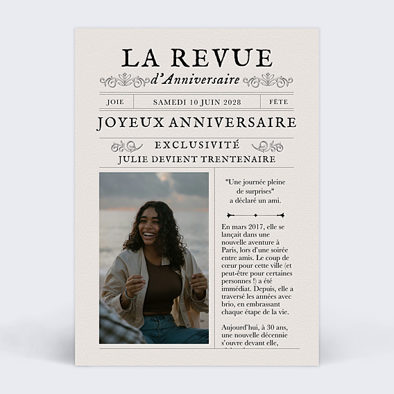 Carte anniversaire La revue
