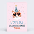 Carte anniversaire adulte Chat Festif