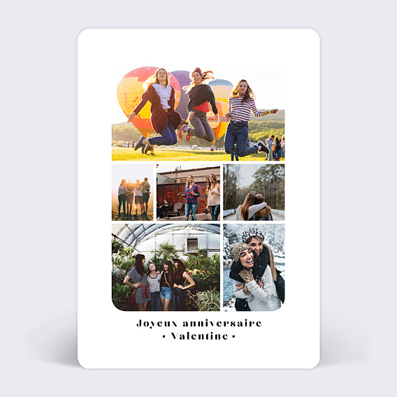 Carte anniversaire Pêle-Mêle Minimaliste