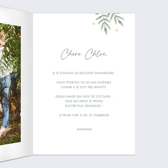 Carte anniversaire Fleurs en Fête Intérieur Droit