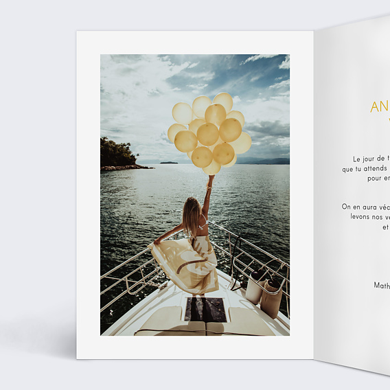 Carte anniversaire Cadeau Photo Intérieur Gauche