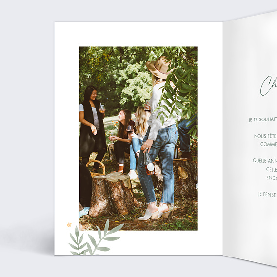 Carte anniversaire Fleurs en Fête Intérieur Gauche