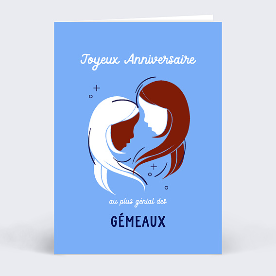 Carte anniversaire Astro Gémeaux