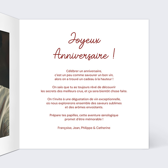 Anniversaire Adulte Bon pour dégustation vin