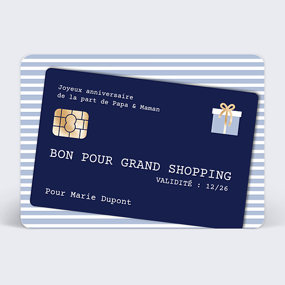 Anniversaire Adulte Bon pour shopping