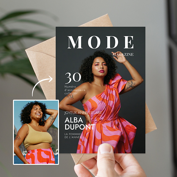 Carte anniversaire Portrait magazine