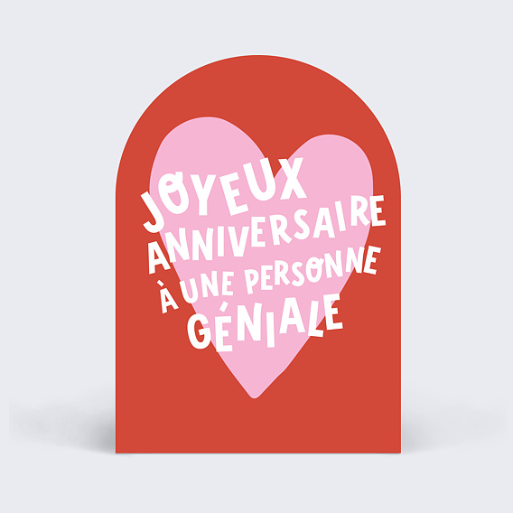 Carte anniversaire adulte Coeur Génial