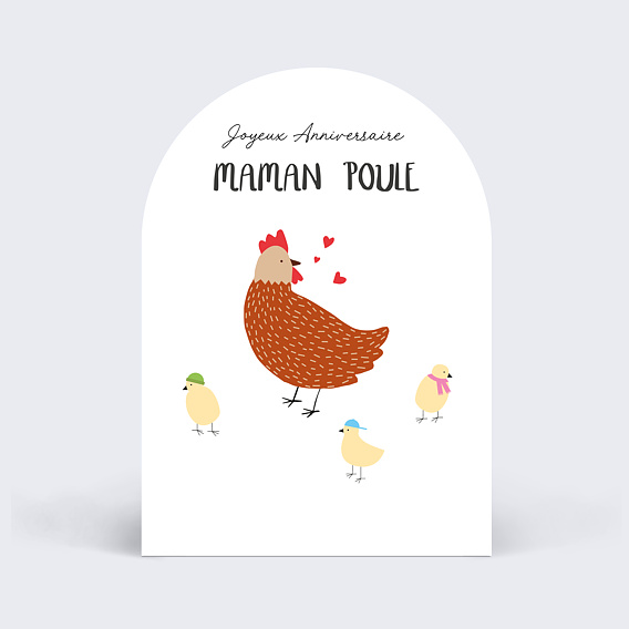 Carte anniversaire adulte Maman Poule