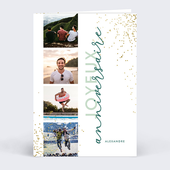 Carte anniversaire Anniversaire Typographique