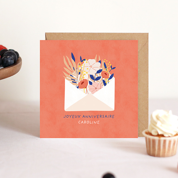 Anniversaire Adulte Courrier Fleuri