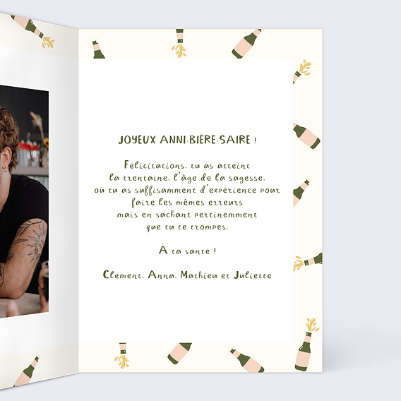 Carte anniversaire Anni-bière-saire Intérieur Droit