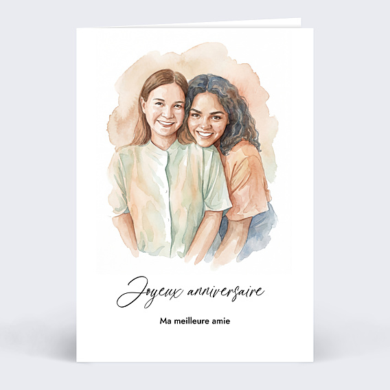 Anniversaire Adulte Amis en aquarelle