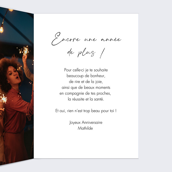 Carte anniversaire Ton Anniversaire Intérieur Droit