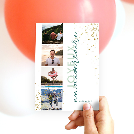 Carte anniversaire Anniversaire Typographique Après 4