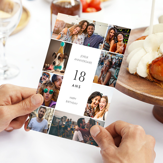 Carte anniversaire Multiphoto Élégance Après 4