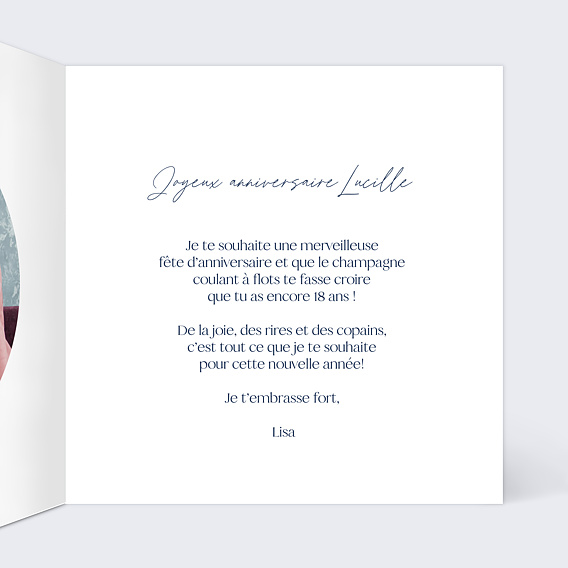 Carte anniversaire Esprit Azulejos Intérieur Droit