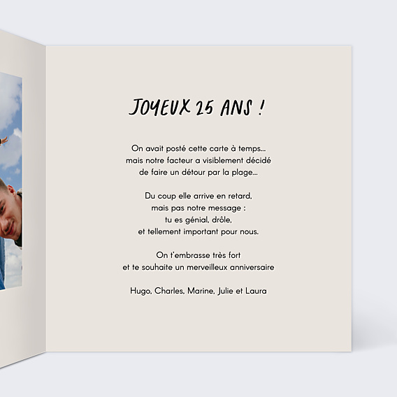 Anniversaire Adulte Facteur en retard