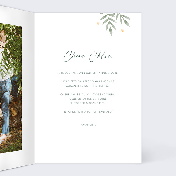 Carte anniversaire Fleurs en Fête Intérieur Droit