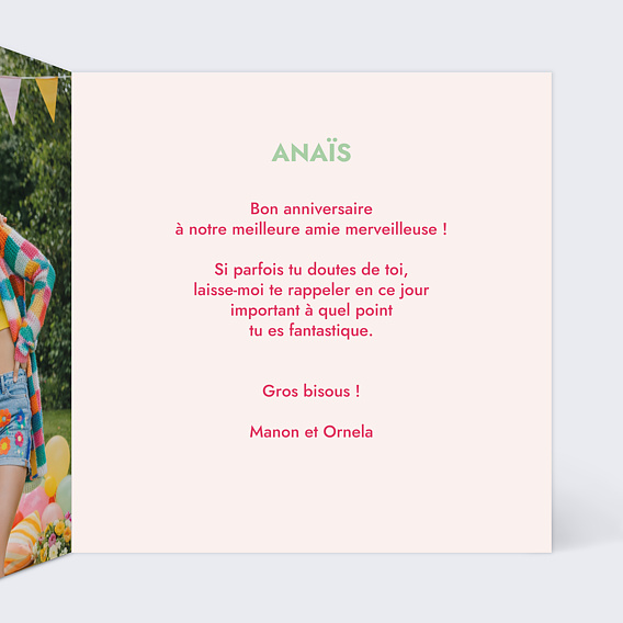 Carte anniversaire Portrait en figurine Intérieur Droit