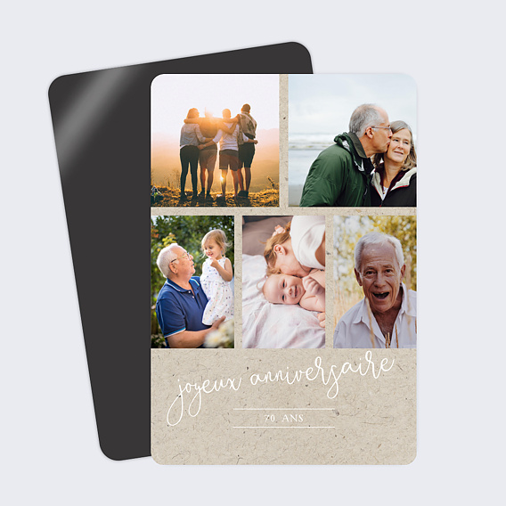 Carte anniversaire Chiné Typographique