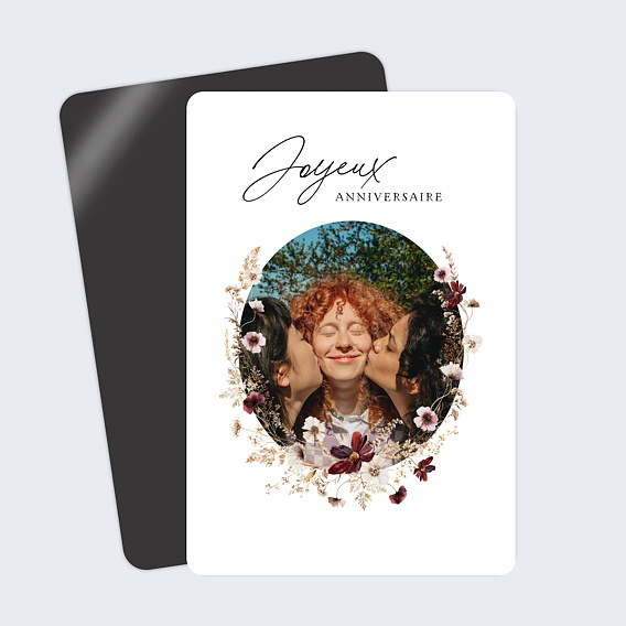 Carte anniversaire Couronne de Fleurs Sauvages Recto