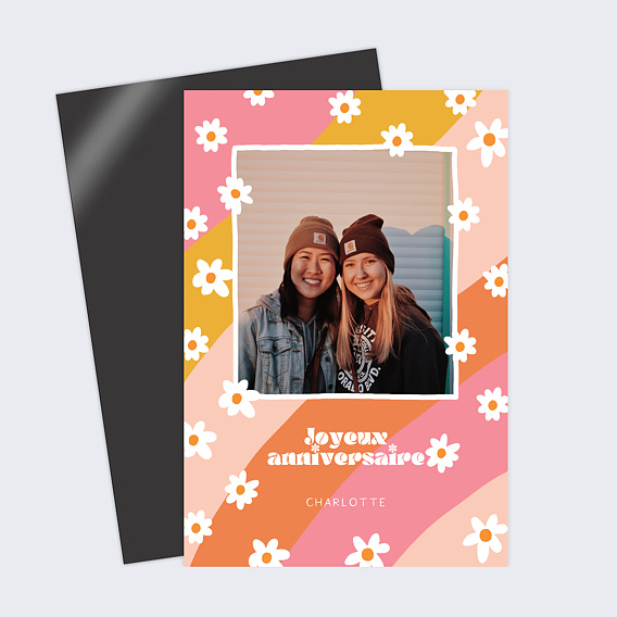 Carte anniversaire Groovy Flowers