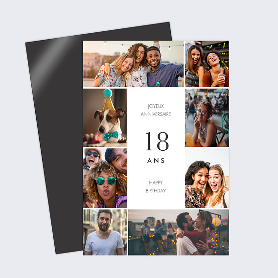 Carte anniversaire Multiphoto Élégance