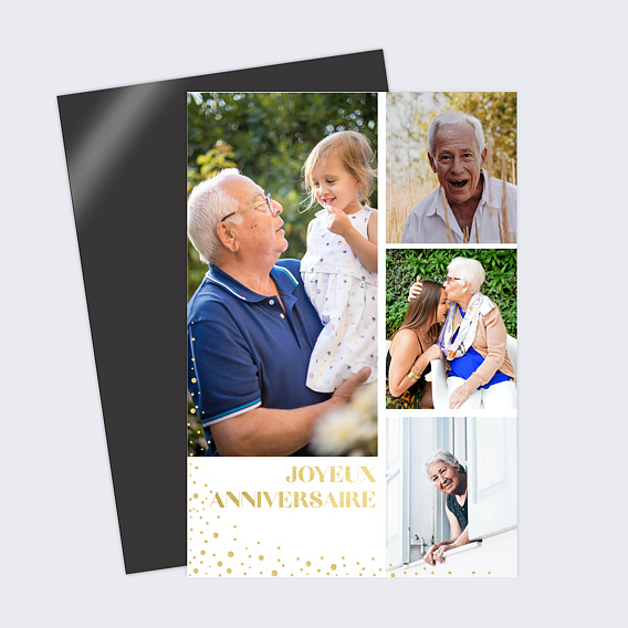 Carte anniversaire Pailettes