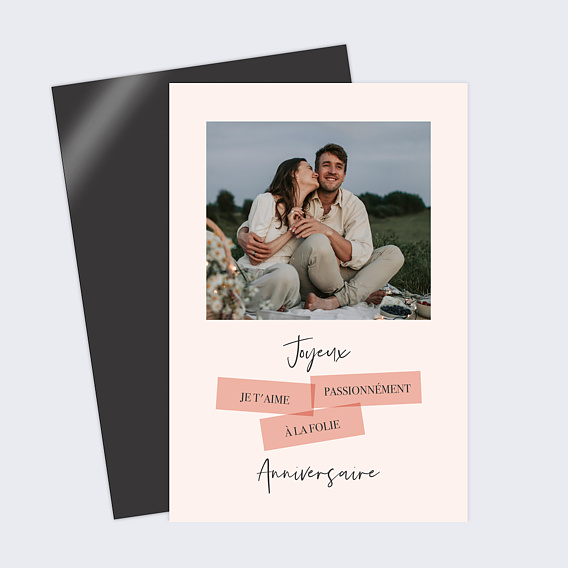 Carte anniversaire Passionnément