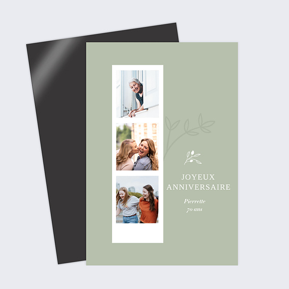 Carte anniversaire Photomaton Amande