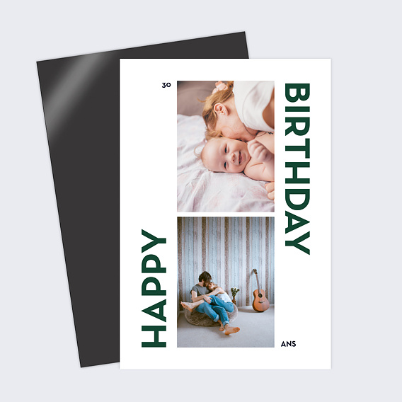 Carte anniversaire adulte Typo Chic