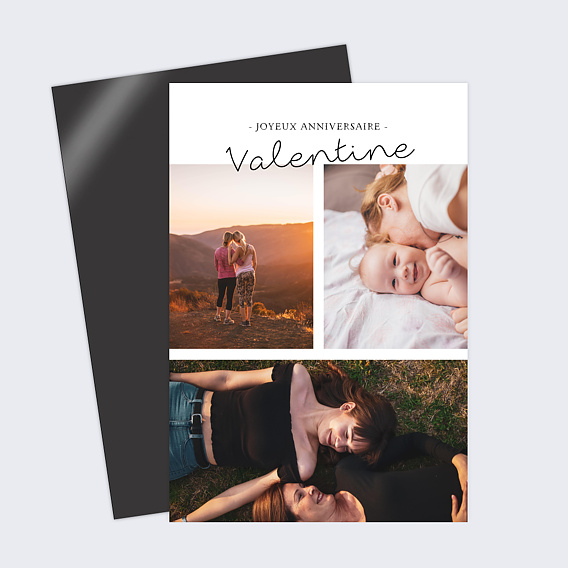 Carte anniversaire Typographie Minimaliste