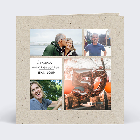Carte anniversaire Pêle Mêle Coton