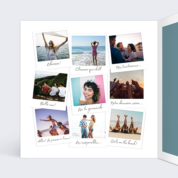 Carte anniversaire Multi Photos Polaroids Intérieur Gauche