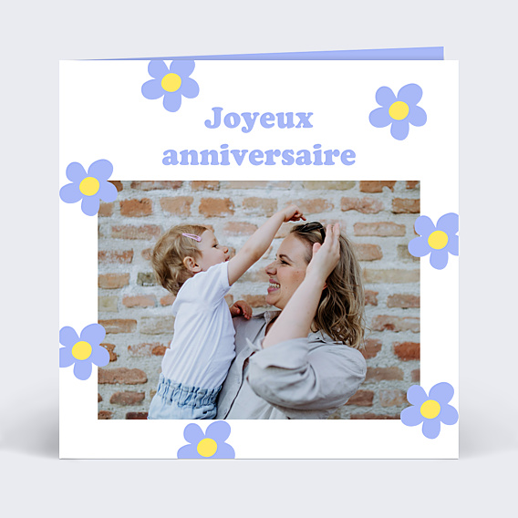 Carte anniversaire Fleurs Colorées
