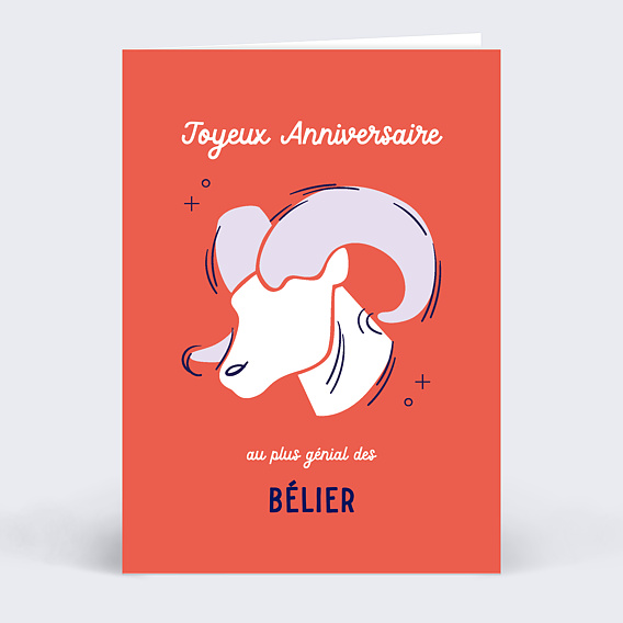 Carte anniversaire Astro Bélier