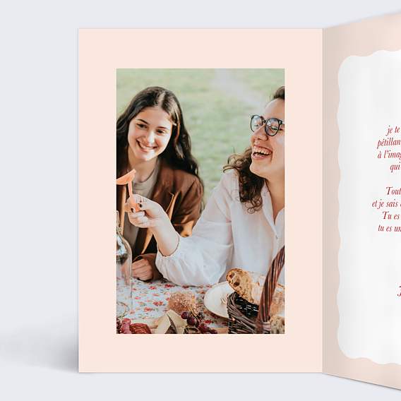 Carte anniversaire Gros nœud Intérieur Gauche