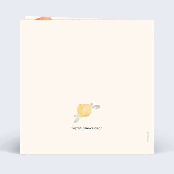 Carte anniversaire Jardin Aquarelle Verso