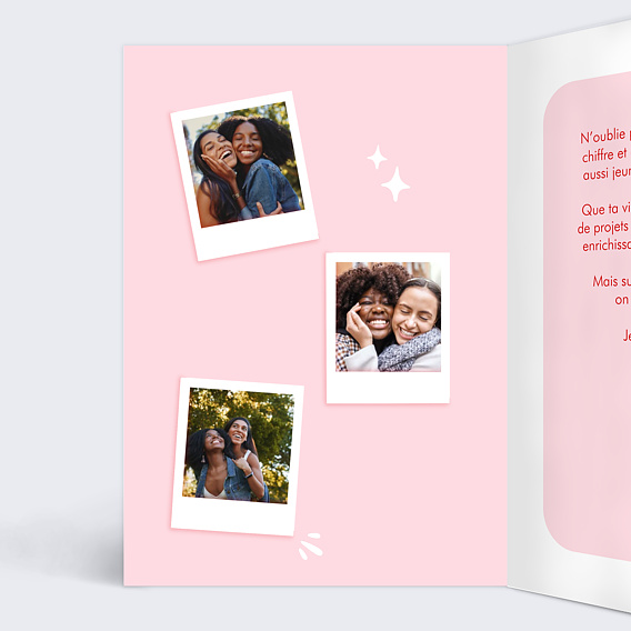 Carte anniversaire Partner in Wine Intérieur Gauche