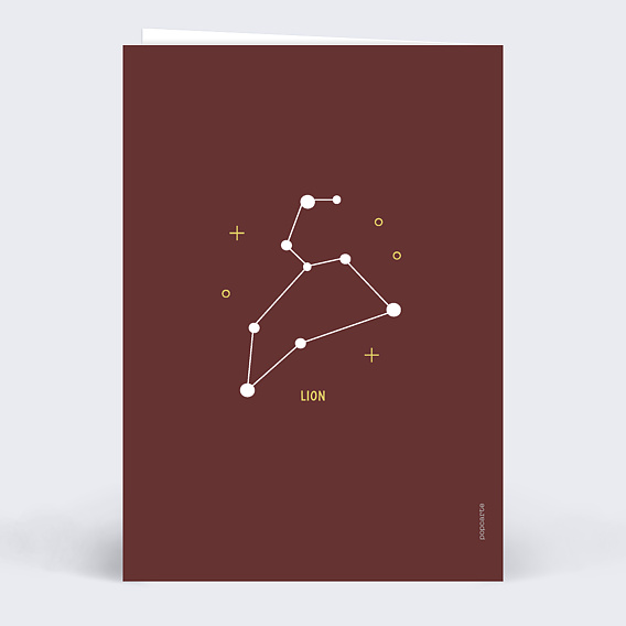 Carte anniversaire Astro Lion Verso