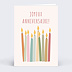 Carte anniversaire Bougies Multicolores Recto