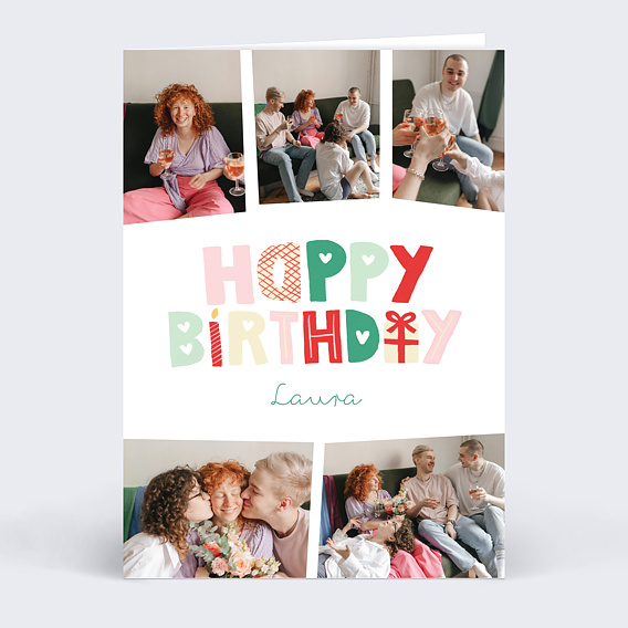 Carte anniversaire Patchwork