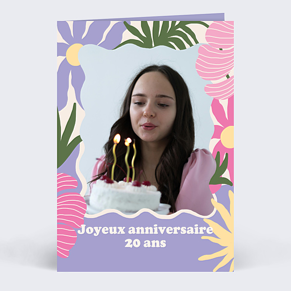 Carte anniversaire Fleurs modernes