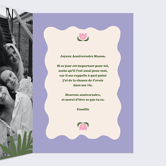 Anniversaire Adulte Fleurs modernes