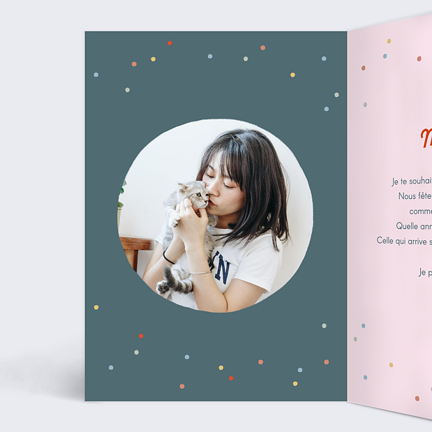 Anniversaire Adulte Chat Festif Intérieur Gauche