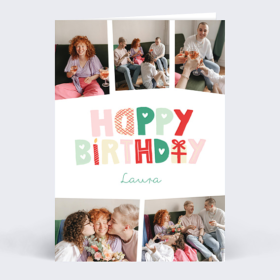 Carte anniversaire Patchwork